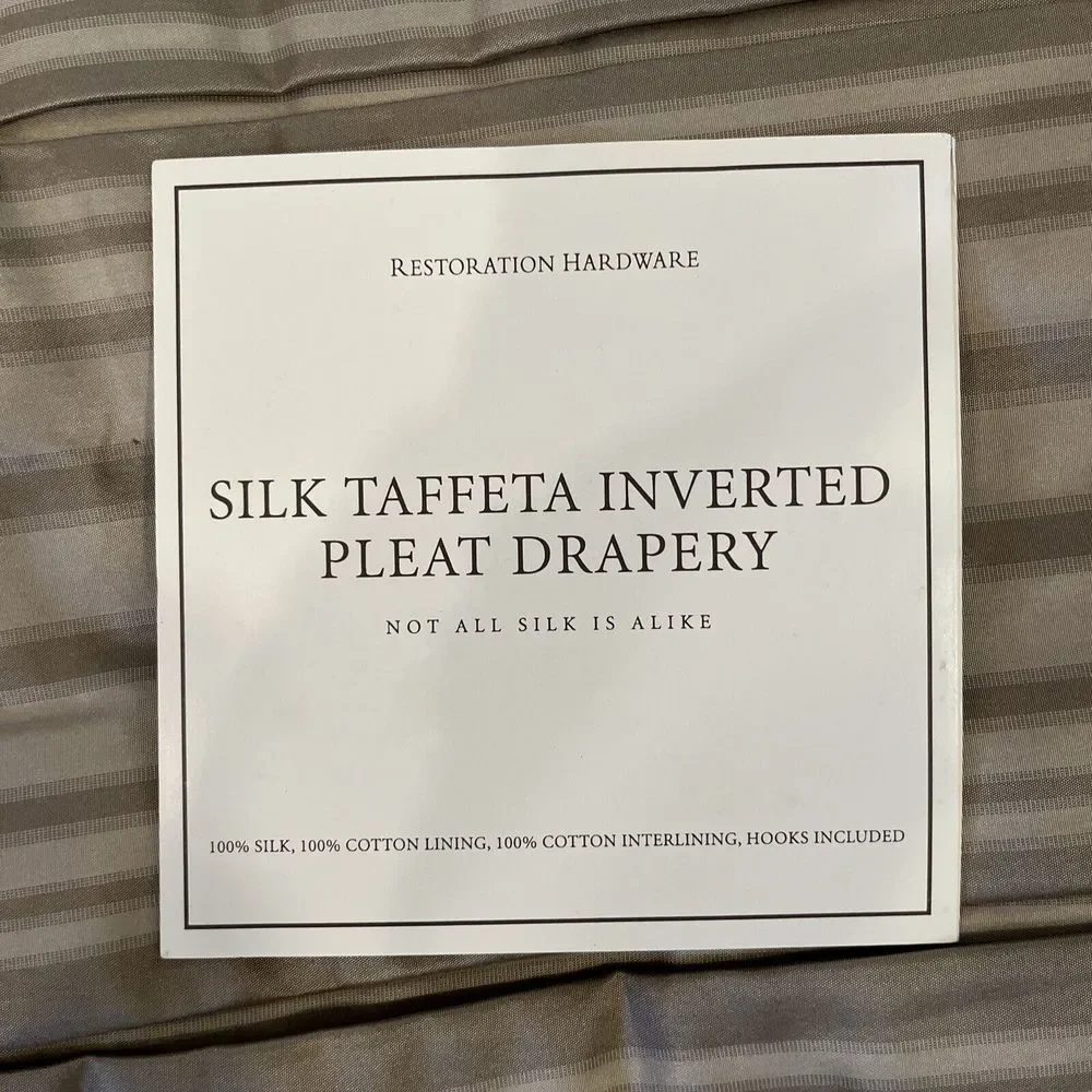 Restoration Hardware Silk Taffeta Inverted Pleat Drapery 24